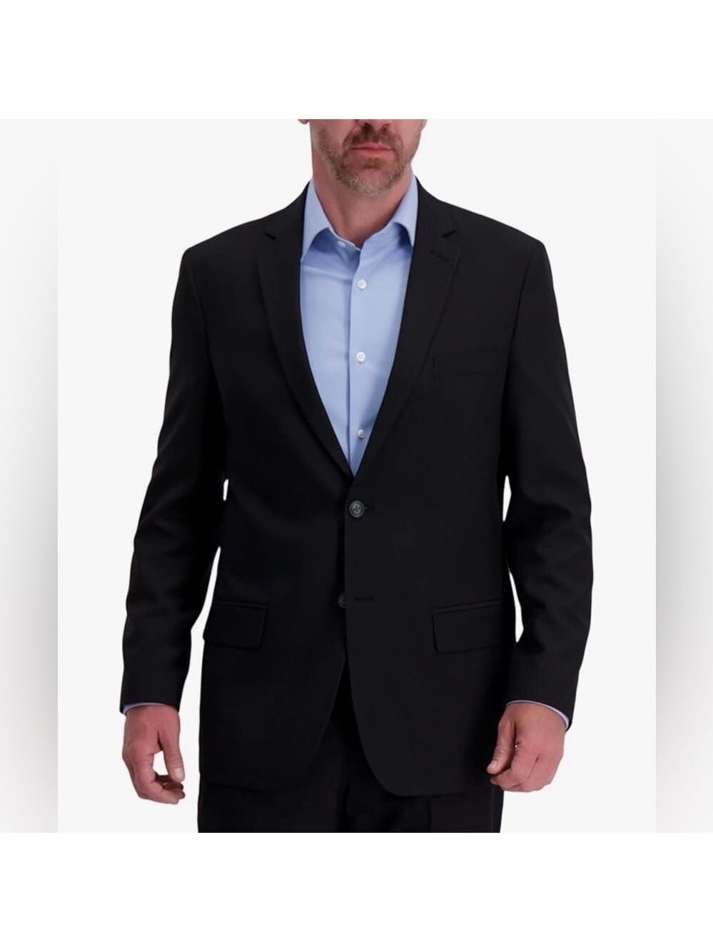 Haggar Men's Smart Wash Classic Fit Suit Jacket Sports Coat Blazer Black 44 S